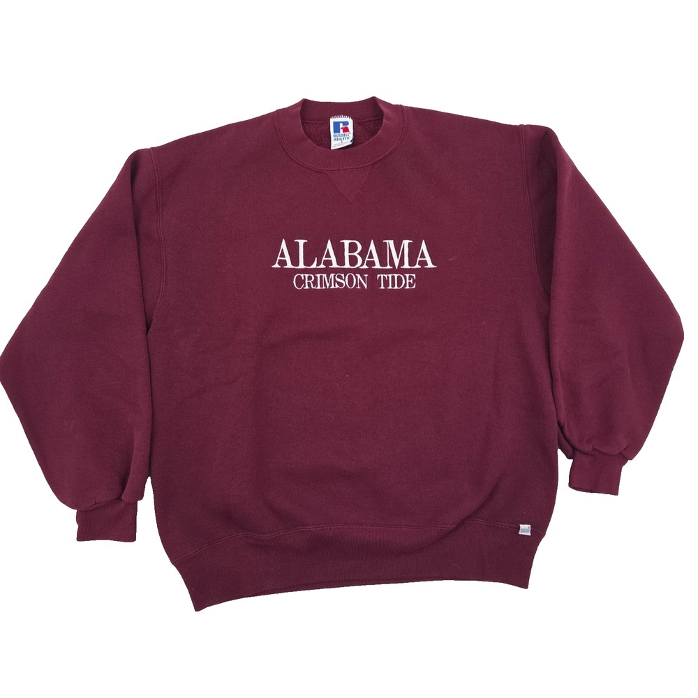 VTG 90s Alabama Crimson Tide Embroidered Crewneck Sweatshirt L Russell Athletic
